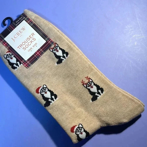 J.Crew Tan Christmas Dog socks - Picture 4 of 6